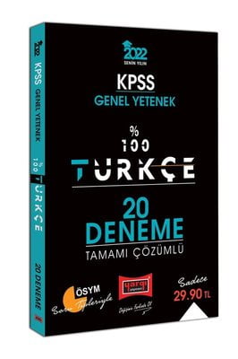 2022 KPSS Genel Yetenek 100 Türkçe Tamamı Çözümlü 20 Deneme