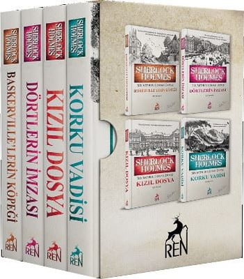 Sherlock Holmes Roman Seti-4 Kitaplık Kutulu Set