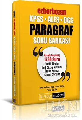 2022 KPSS ALES DGS Ezberbozan Paragraf Soru Bankası