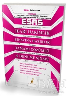 Esas İdari Hakimlik Sınavına Hazırlık Tamamı Çözümlü 4 Deneme Sınavı