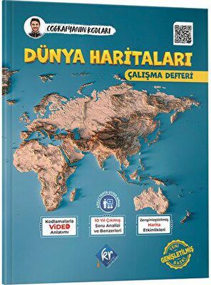 KR Akademi Yayınları Coğrafyanın Kodları Dünya Haritaları Çalışma Defteri - Genişletilmiş Yeni Baskı